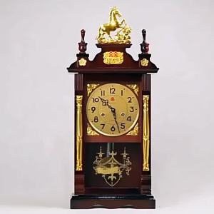 xpkQ Mechanical Table Clock Wooden Vintage Desk Watch Large Decorative Living Room Tabletop Clocks Aesthetic Luxury Wall Watches 9H4B3
