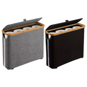 Elegant Farbic Toilet Paper Holders for Bathroom Decoration Large Capacity and Easy Setups Available In Black or Gray