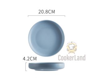 🔥Ready Stock🔥 Nordic Western Ins Style Matte Ceramic Spaghetti Salad Soup Plate Rice Colorful Deep Round Home Tableware