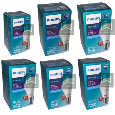 Philips LED Essential 3 5 7 9 11 13 15 Watt W Putih Lampu Ess Bulb 3W 5W 7W 9W 11W 13W 15W Original Baru