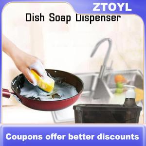 【ZTOYL】 2-in-1 Liquid Soap Dispenser With Dishwashing Brush Hand Soap Dispenser Automatic Soap Dispenser And Scrubber Holder With Sponge