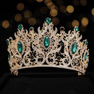 Elegant Pageant Crown Miss World Tiara Shiny Rhinestone Decor Wedding Party Fashion Bridal Hairpiece Queen Bridal Tiaras Prom Headwear