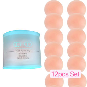 Female Nipple Private Part Covering Sticker Nipple Silicone Pads 12pcs/Set Waterproof And Sweatproof Strong Adhesion Not Easy To Fall Off Reusable Adhesive Invisible Nipple Cover Pads Silicone Nipple Cover Pads