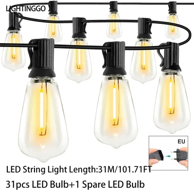 LIGHTINGGO Outdoor Light Garland Street ST38 LED Bulb String Light Wedding Decoration Lamp