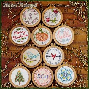 Ginca DIY รอบมินิไม้กางเขนเย็บปักถักร้อยห่วงแหวนกรอบเครื่องคงที่