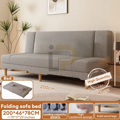 Sofa 2 in 1 Foldable Sofa Bed Dual-purpose Small Living Room Sofa For 2-4 Foldable Compression No Assembly Sofa Bed Full Sponge Roll Pack Compressed Fabric Sofa