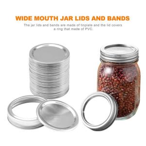 KECTTIO 70/86mm Sealing Leak Proof Regular/Wide Mouth Split-Type Mason Jar Lids And Bands Canning Lids Mug Caps