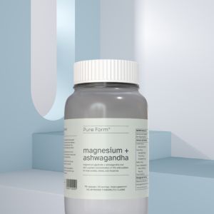Pure Form Magnesium Glycinate + Ashwagandha Extract 90 Capsules Improve Chronic Fatigue & Insomnia