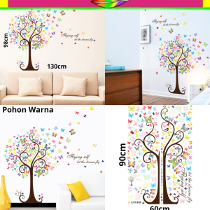WALLSTICKER WALL STICKER WALLSTIKER STIKER SETIKER SETICKER DINDING MOTIF POHON DAUN WARNA WARNI KUPU KUPU DEKORASI RUMAH WALLPAPER TEMBOK DINDING DEKOR RUANG TAMU KELUARGA DECOR PINTU JENDELA KACA KERAMIK KRAMIK KAMAR MANDI DEKORASI CAFE KAFE AESTHENTIC