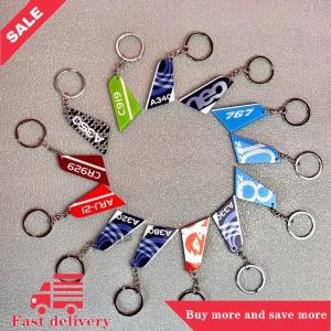 [COD] 1 Piece Both Sides Print Acrylic Airline Pattern Vertical Tail Car Tag Key Accessories Aviation Keychain Backpack Pendant