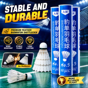 Durable Goose Feather Badminton Shuttlecock Stable Flight Windproof High Elasticity Shuttlecock Professional Badminton Equipment