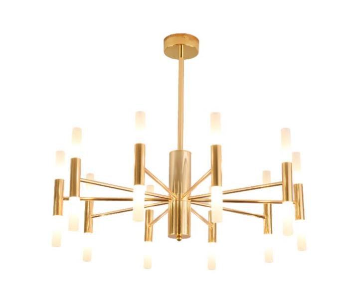 Modern Chandelier Ceiling Light 20 Heads Luxury Gold Candle Pendant ...