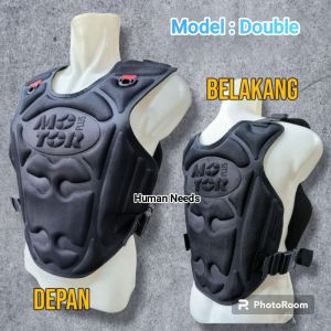 Jaket Rompi Motorplus DOUBLE/Rompi Motor Depan Belakang/Alas Pelindung Dada Punggung Anti Angin