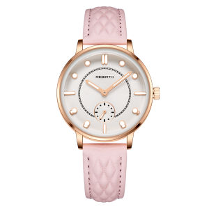REBIRTH Jam Tangan Wantia Bulat Bisnis Kasual Mode Tali Kulit Jam Cewek Kecil 3059