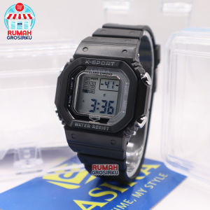 BONUS BOX Jam Tangan Anak Digital Lasika Original 7124 Hitam Warna Sport Water Resistant