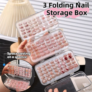 3-Fold Transparent Nail Tips Display Box Nails Organizer Press on Storage Box Fake Nails Tips Container