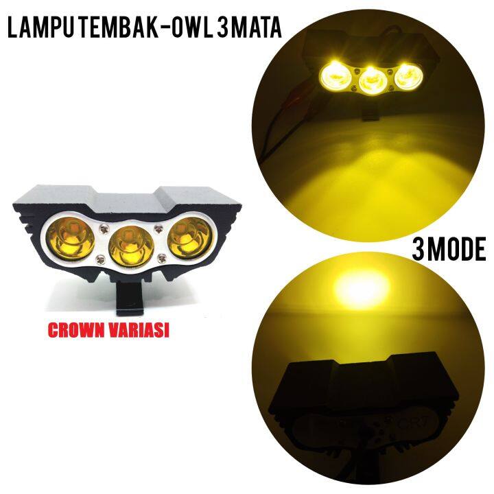 Lampu Owl 3 Mata Sorottembak Led Kuning Lazada Indonesia 