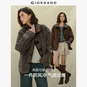 Giordano Women Reversible beber fleece jacket Free Shipping 18375613