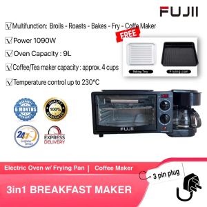 Fujii 3-IN-1 Multi-Function Electric Oven Breakfast Machine Coffee Maker Breakfast Maker