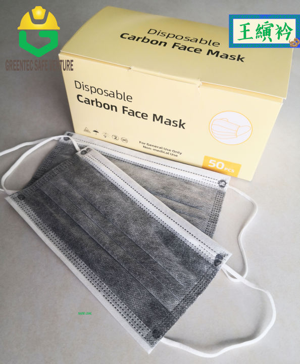 Disposable 4 Ply Activated Carbon Face Mask Adult Earloop Karbon ...