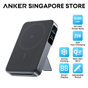 Anker MagGo 2 Pro Power Bank 10000mAh Qi2.2 25W Magnetic Active Cooling Wireless Charger A110R