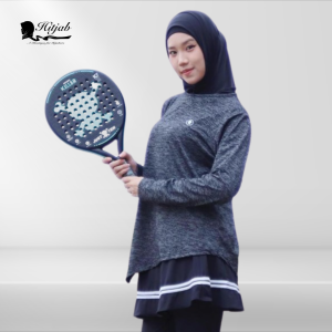 Hitjab - Atasan Baju Olahraga Wanita Sport Jersey Padel Tennis Yoga Pound Fit Padel - 0066