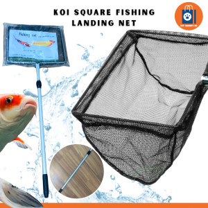 KOI SQUARE FISHING LANDING NET - ADJUSTABLE HANDLE (Available in DIFFERENT SIZES of NET)