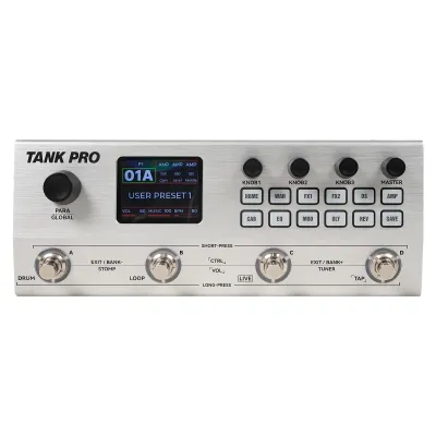 M-VAVE Tank Pro Multi-Effects Pedal – 120 Presets + IR Loading + BluetoothGuitar Bass Effector