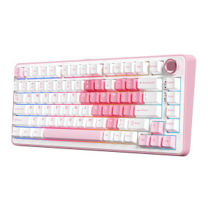 YUNZII B75 PRO White Heart Mechanical Gaming Keyboard Gasket 75 Knob RGB Keyboard Triple Mode Hot-Swap Custom Creamy Keyboard