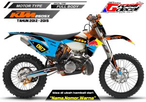 Decal Stiker KTM 250 Old 2012 fullbody Dekal Stiker KTM 250 Lama full body bebas reques