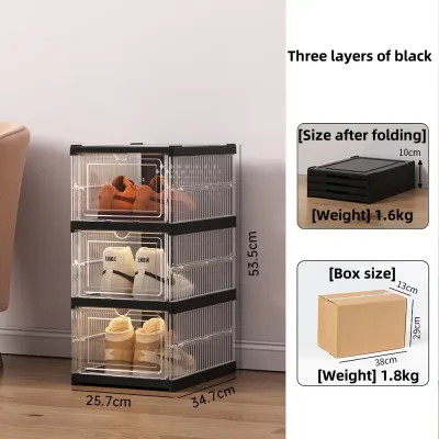 【SG STOCK】Folding shoe rack/1/3/6-layer shoe storage box/Organiser Storage BoX shoe rack shoe box storage stackable