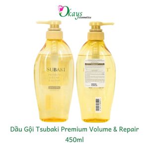 Dầu gội dầu xả Tsubaki Nhật màu vàng OK098 phục hồi hư tổn giúp tóc bồng bềnh giảm gãy rụng 450ml
