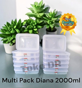 Tempat Penyimpanan Makanan Dalam Kulkas Multi Pack Diana 2000ml 177 / Alexish / Plastik
