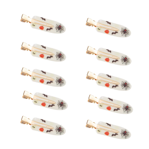 Pack Of 10 Halloweens Duckbills Hair Clips Lovely Pumpkins Bat Cartoon Designs For Kids Adults Party Accessories