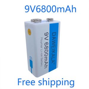 // DAWEIKALA 9V 6800mAh Li-ion Rechargeable Battery Micro USB Lithium Battery for Universal Use Microphone Toy Remote（COD）