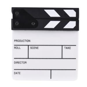 Acrylic Clapperboard 15x16.50CM Small Size for TV Film Movie Director Cut Action Scene Dryed Erase Clapper Board