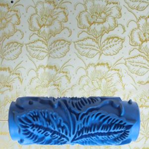 DSFDF 5 นิ้ว ใช้งานง่าย ด้ามจับ DIY ติดผนัง ประหยัดแรงงาน ลายดอกไม้ เครื่องสี เครื่องมือระบายสี การทำวอลเปเปอร์ ลูกกลิ้งทาสี