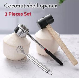 [LOCAL SELLER] 304 Stainless Steel Coconut Shell Opener Artifact Coconut Meat Shaver to Take Meat Artifact Open Coconut Tool