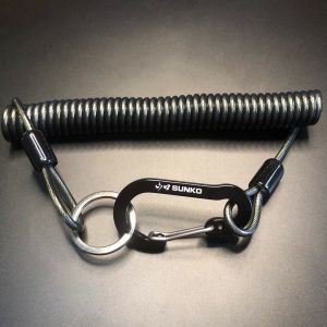 VBNFH Stretch Fashion Key Lanyard Safety Rope Key Cord Elastic Coil Fishing Lanyard Wire Spring Rope Fishing Missed Rope Fishing Coiled Lanyard