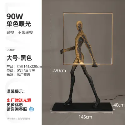 Post-modern art models human figures statues sculptures floor lamps creative designers in the lobby sales office of the hotel
