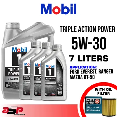 Mobil 1 Triple Action Power 5W‑30 Fully Synthetic 7 Liters for Ford Everest Ranger Mazda BT-50
