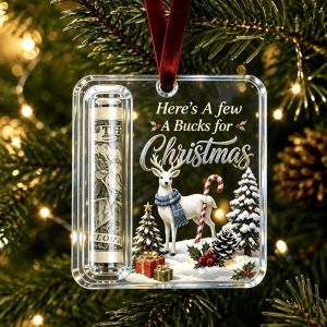 ROUGH SUCCESSFUL77RO7 Hanging Christmas Cash Gift Ornament Xmas Tree Decor Acrylic Treat Holder Ornament Surprise Transparent Money Holder Ornament for Christmas Party