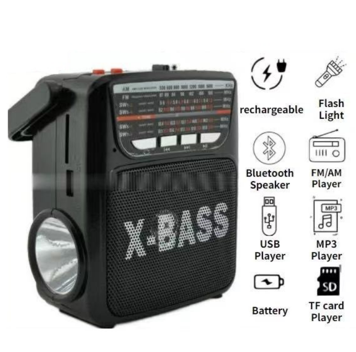 AM-038BT FM/AM/SW 1-8 10 Band Radio USB/SD/TF/AUX In/MP3 Player Wireless  Bluetooth Speaker with Antenna and Flashlight Lazada PH - Main Image