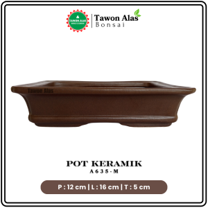 Pot Bonsai Keramik Segi Empat Persegi Panjang Size M