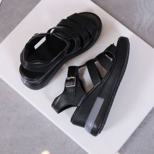 [Free Shipping] New Spring And Summer WomenS Sandals: Thick-Soled Wedge-Heeled Open-Toe With Buckle Details Casual Platform Sandals Roman-Style Sandals