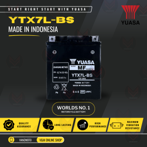 Yuasa YTX7L-BS Motorcycle Battery (INDONESIA) best for Vespa LX150 Primavera Sprint/ Kawasaki KLX