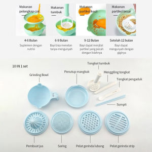 DFANCCIE Mpasi Bayi Alat Saring Mpasi Bayi 10 in 1 Alat Makan Mangkuk MPASI Bayi Baby Food Maker Alat Pembuat Makanan Mpasi Bayi