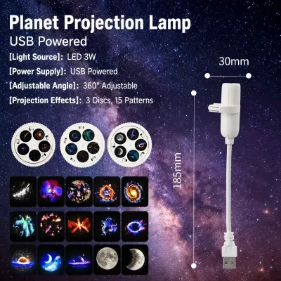 Galaxy Projector Light 360° Adjustable Creative Ambient Star Projection Lights Bedroom Romantic Lamp