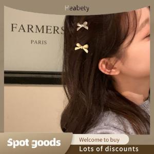 Heabety Fashion 2Pcs Sweet Metal Bow Hairpin Fashion Personality Small Hair Clip For Women Girls Sweet Cool Broken Hair Clip Hair Accessories