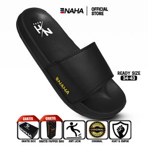 NAHA - Sandal Slop Karet Pria Wanita Distro Putih Size 34-43
